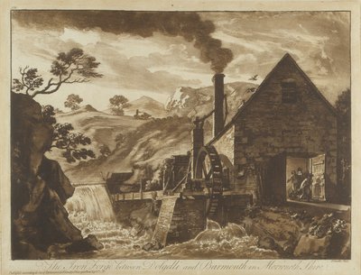 The Iron Forge near Dolgelli and Barmouth in Merionethshire, from Twelve Views in Wales, 1776 by Paul Sandby